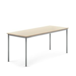 Stół BORÅS, 1800x700x720 mm, brzoza laminat, szary aluminium