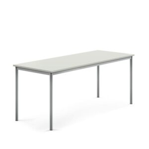Stół SONITUS, 1800x700x720 mm, laminat HPL szary, szary aluminium