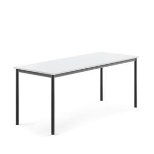 Stół SONITUS, 1800x700x720 mm, laminat HPL biały, antracyt