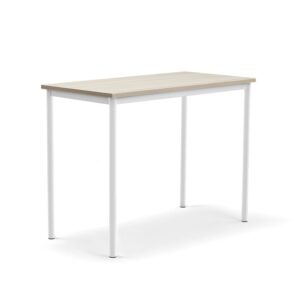 Stół SONITUS PLUS, 1200x600x900 mm, laminat HPL jesion, redukcja hałasu, biały