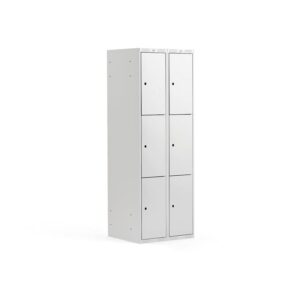 Szafa schowkowa CLASSIC, 3 schowki w pionie, 2 moduły, 1740x600x550 mm, szary