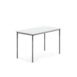 Stół SONITUS, 1200x700x760 mm, laminat HPL biały, szary aluminium