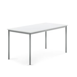 Stół SONITUS, 1600x800x760 mm, laminat HPL biały, szary aluminium