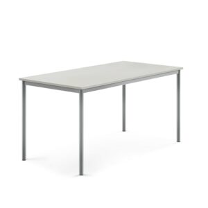 Stół SONITUS, 1600x800x760 mm, laminat HPL szary, szary aluminium