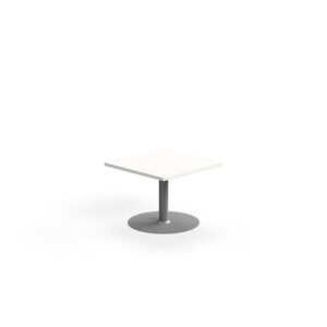 Stolik kawowy VERTICUS, 700x700x500 mm, biały/srebrny