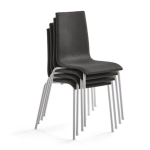 Krzesło konferencyjne MELVILLE, 4 szt., ciemnoszary, szary aluminium