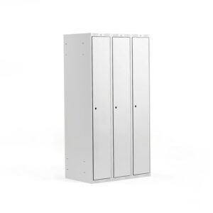 Szafa ubraniowa CLASSIC, 3 moduły, 1740x900x550 mm, szary