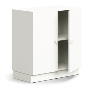 Szafa QBUS, 1 półka, cokół, uchwyty, 868x800x420 mm, biały