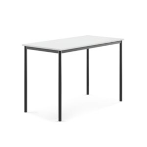 Stół SONITUS, 1400x700x900 mm, laminat HPL biały, antracyt