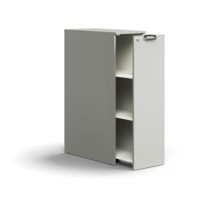 Zamykana szafka boczna QBUS, prawa z uchwytem, 1250x400x800 mm, jasnoszary