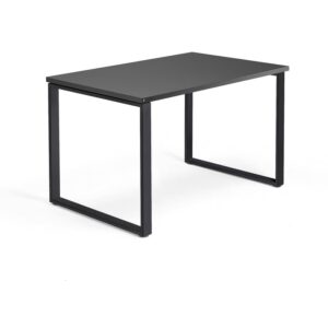 Biurko QBUS, rama O, 1200x800 mm, czarny, czarny