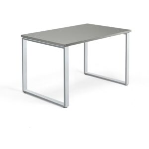 Biurko QBUS, rama O, 1200x800 mm, srebrna rama, jasnoszary