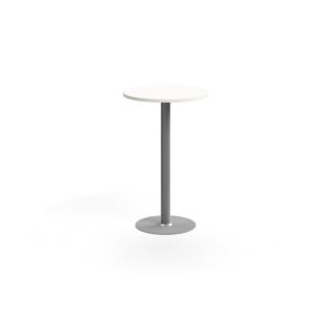 Stół barowy VERTICUS, Ø700x1100 mm, biały/srebrny