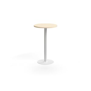 Stół barowy VERTICUS, Ø700x1100 mm, brzoza/biały