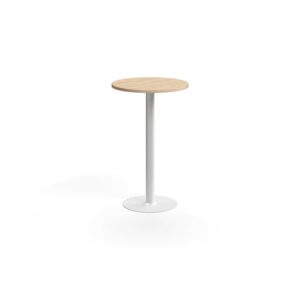 Stół barowy VERTICUS, Ø700x1100 mm, dąb/biały
