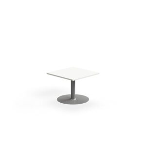 Stolik kawowy ALVA, 700x700x500 mm, laminat wysokociśnieniowy, srebrny/biały
