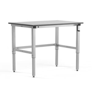 Stół z regulacją wysokości MOTION, ręczny, obciążenie 150 kg, 1200x800 mm, szary