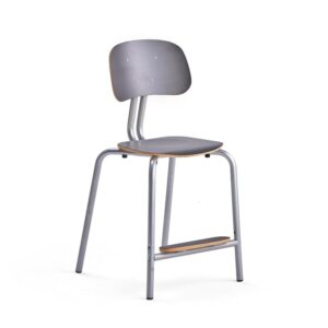 Krzesło szkolne YNGVE, 4 nogi, srebrny, antracyt, 520 mm