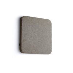 Panel akustyczny POLY, zaokrąglone rogi, 600x600x56 mm, ścienny, brązowy