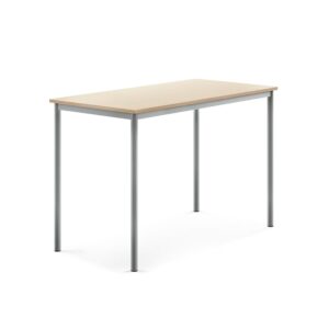 Stół SONITUS, 1400x700x900 mm, laminat HPL brzoza, szary aluminium
