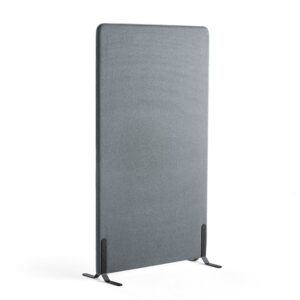 Ścianka podłogowa ZONE, 1700x1000x46 mm, tkanina Rivet, czarne podstawy, niebieskoszary