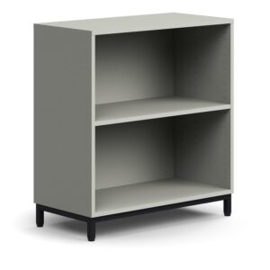 Regał QBUS, 1 półka, nóżki, 868x800x400 mm, czarny, jasnoszary