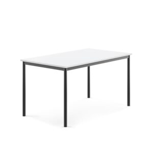 Stół SONITUS, 1400x800x720 mm, laminat HPL biały, antracyt