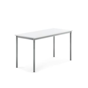 Stół SONITUS, 1400x600x720 mm, laminat HPL biały, szary aluminium