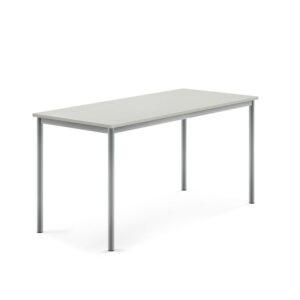 Stół SONITUS, 1600x700x760 mm, laminat HPL szary, szary aluminium
