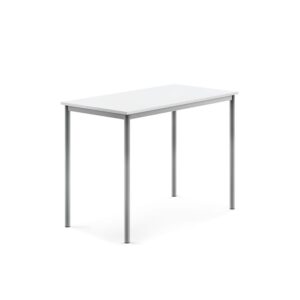 Stół BORÅS, 1200x700x900 mm, biały laminat, szary aluminium