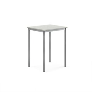 Stół SONITUS, 700x600x900 mm, laminat HPL szary, szary aluminium