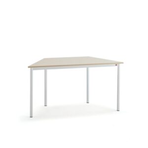 Biurko BORÅS TRAPETS, 1400x700x720 mm, brzoza laminat, biały