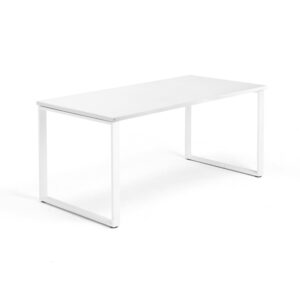 Biurko QBUS, rama O, 1600x800 mm, biały, biały