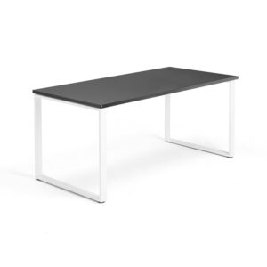 Biurko QBUS, rama O, 1600x800 mm, biały, czarny