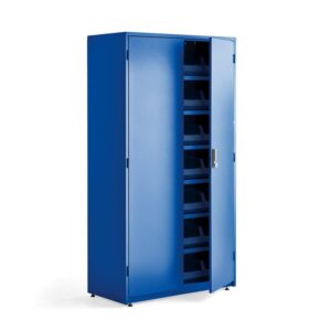 Szafa warsztatowa SUPPLY, elektroniczny zamek szyfrowy, 1900x1020x500 mm, niebieski