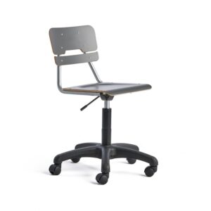 Krzesło LEGERE z regulacją wysokości, mniejsze siedzisko, na kółkach, 430-550 mm, antracyt