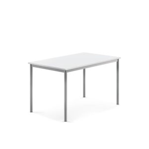 Stół SONITUS, 1200x800x720 mm, laminat HPL biały, szary aluminium