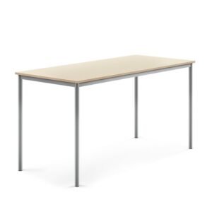 Stół SONITUS, 1800x800x900 mm, laminat HPL brzoza, szary aluminium
