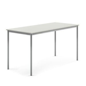 Stół SONITUS, 1800x800x900 mm, laminat HPL szary, szary aluminium
