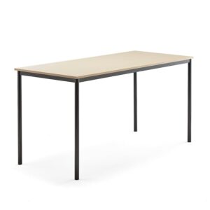 Stół SONITUS, 1800x800x900 mm, laminat HPL brzoza, antracyt