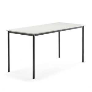 Stół SONITUS, 1800x800x900 mm, laminat HPL biały, antracyt