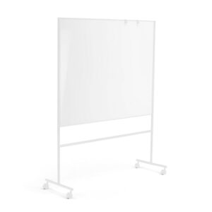Mobilna tablica suchościeralna EMMA, dwustronna, 1500x1200 mm, rama biały