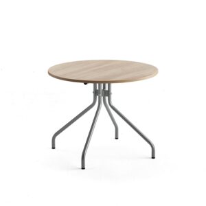 Stół AROUND, Ø900 mm, dąb laminat, szary aluminium
