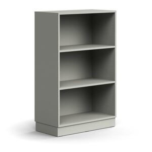 Regał QBUS, 2 półki, cokół, 1252x800x400 mm, jasnoszary