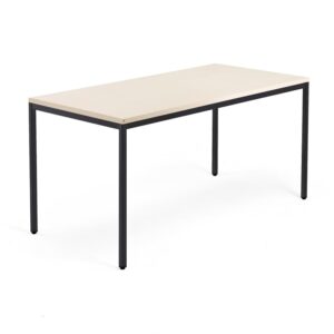 Biurko QBUS, rama 4 nogi, 1600x800 mm, czarny, brzoza