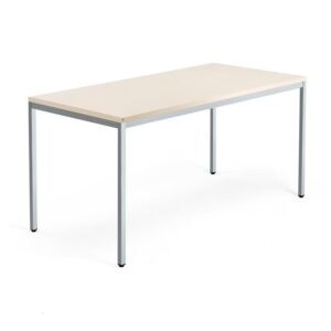 Biurko QBUS, rama 4 nogi, 1600x800 mm, srebrny, brzoza