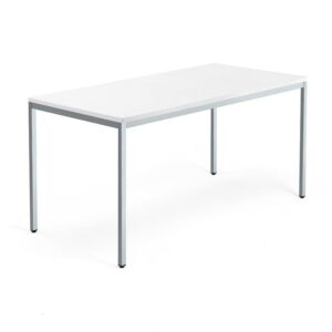 Biurko QBUS, rama 4 nogi, 1600x800 mm, srebrny, biały