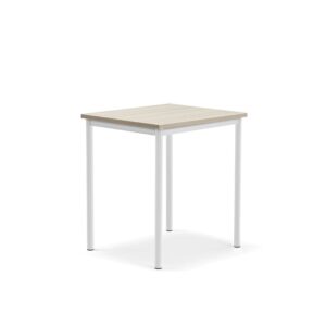 Stół SONITUS PLUS, 700x600x760 mm, laminat HPL jesion, redukcja hałasu, biały