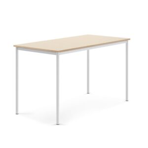 Stół SONITUS, 1600x800x900 mm, laminat HPL brzoza, biały