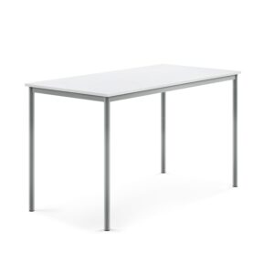 Stół SONITUS, 1600x800x900 mm, laminat HPL biały, szary aluminium